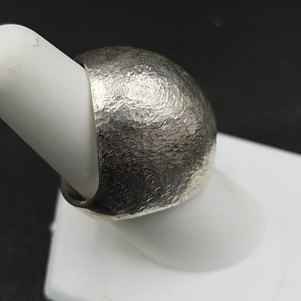 Massive Artisan Sterling Silver Dome Ring